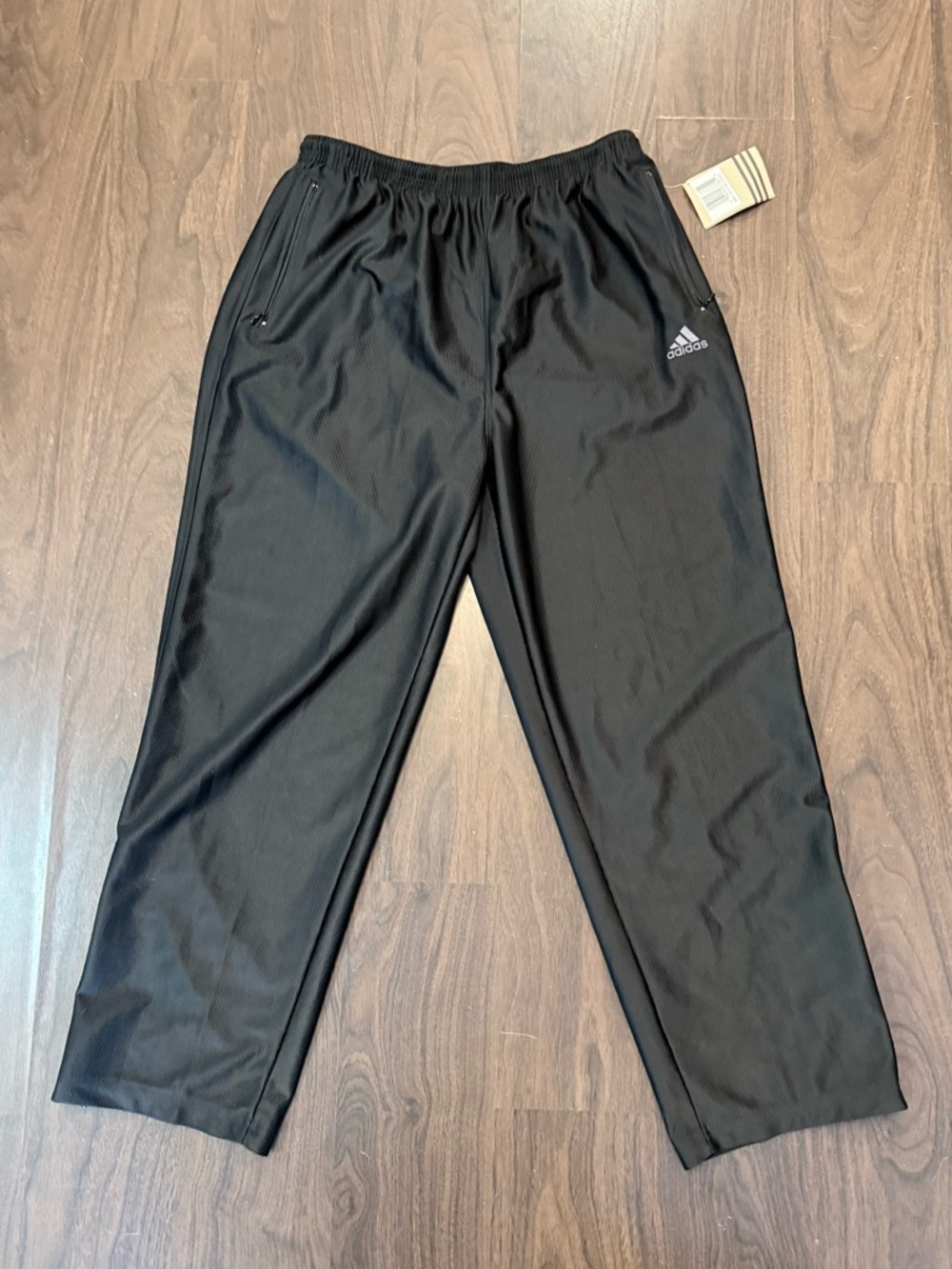 NEW TAGS! Throwback 90s Adidas Tag Baggy Black Streetwear Hip Hop 
Track Pants